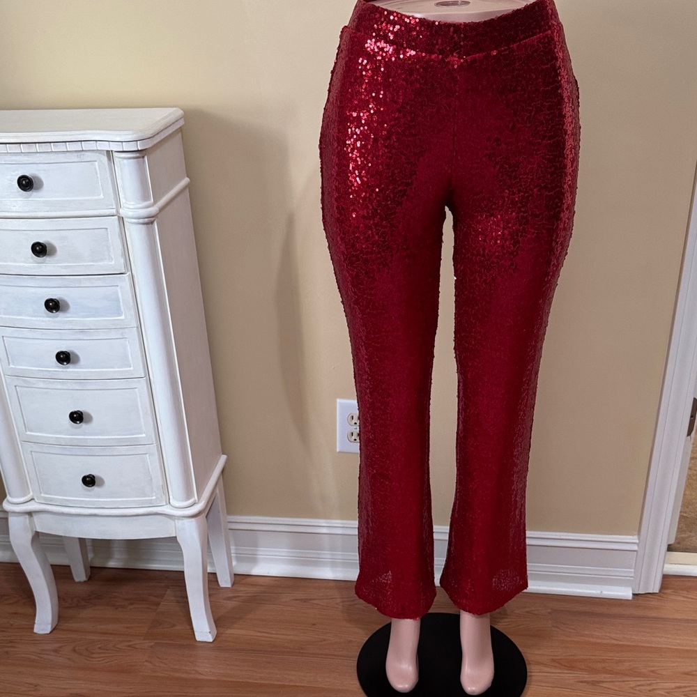 🔥Red Sequin Women's Pants🔥